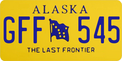 AK license plate GFF545