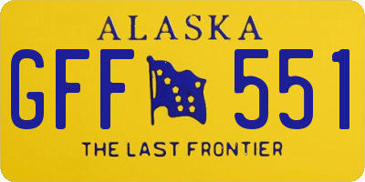AK license plate GFF551