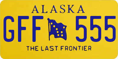 AK license plate GFF555