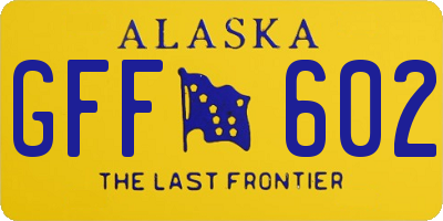AK license plate GFF602