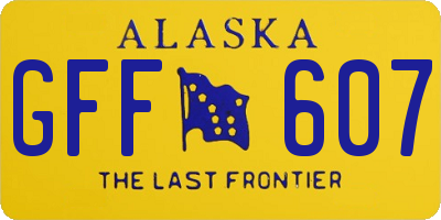 AK license plate GFF607