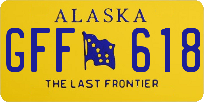 AK license plate GFF618