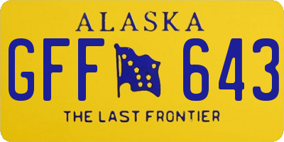 AK license plate GFF643