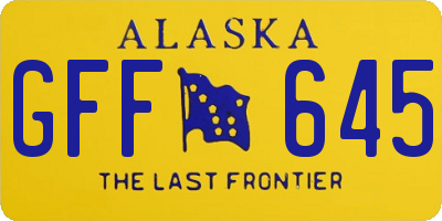 AK license plate GFF645