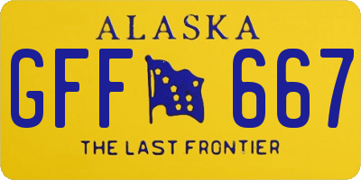 AK license plate GFF667