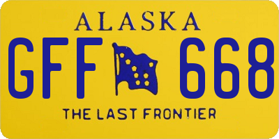 AK license plate GFF668