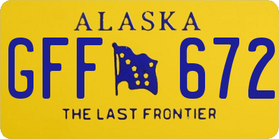 AK license plate GFF672