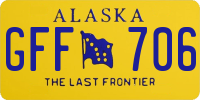 AK license plate GFF706