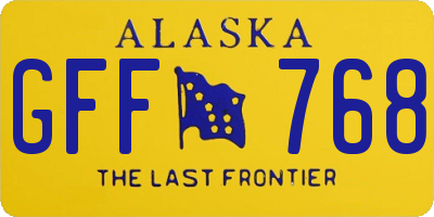 AK license plate GFF768