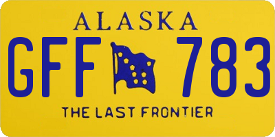 AK license plate GFF783