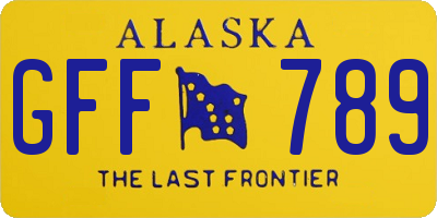 AK license plate GFF789