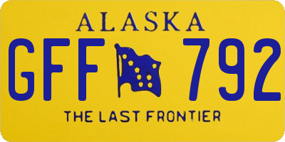 AK license plate GFF792