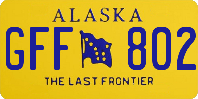 AK license plate GFF802