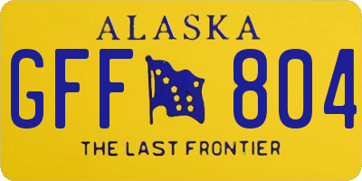 AK license plate GFF804