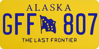 AK license plate GFF807