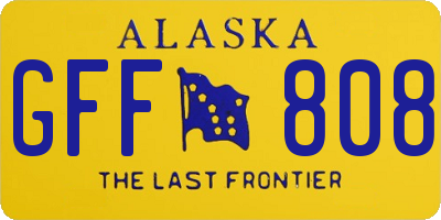 AK license plate GFF808