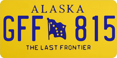 AK license plate GFF815