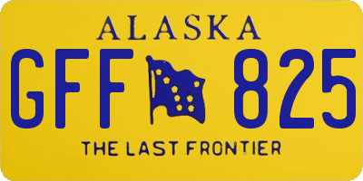 AK license plate GFF825
