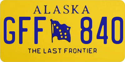 AK license plate GFF840