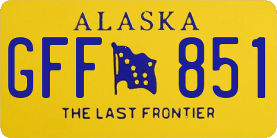 AK license plate GFF851