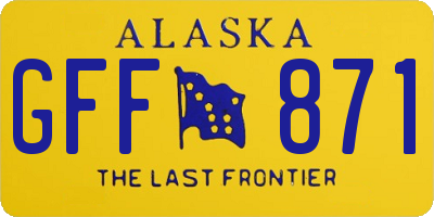 AK license plate GFF871