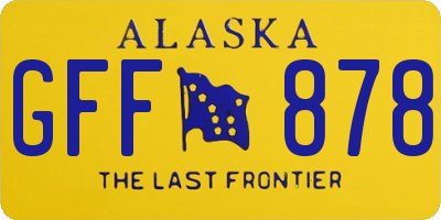 AK license plate GFF878