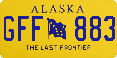 AK license plate GFF883
