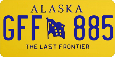 AK license plate GFF885