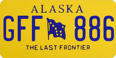 AK license plate GFF886
