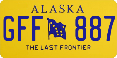 AK license plate GFF887
