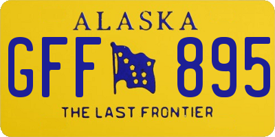 AK license plate GFF895