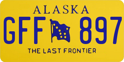 AK license plate GFF897