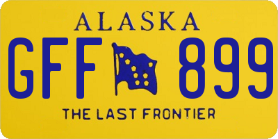 AK license plate GFF899