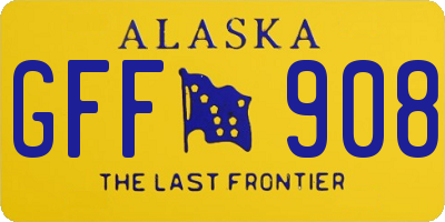AK license plate GFF908