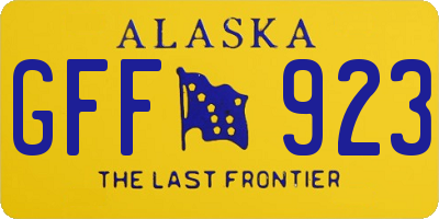 AK license plate GFF923