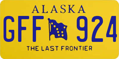 AK license plate GFF924