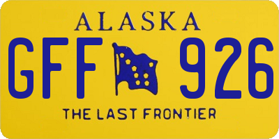AK license plate GFF926