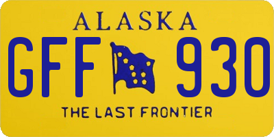 AK license plate GFF930