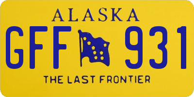 AK license plate GFF931