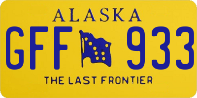 AK license plate GFF933