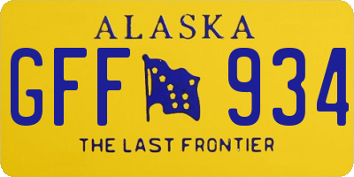 AK license plate GFF934