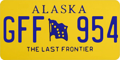AK license plate GFF954