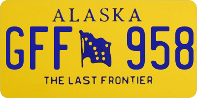 AK license plate GFF958