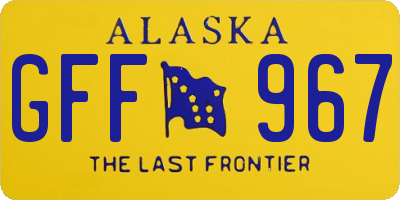 AK license plate GFF967