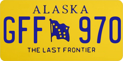 AK license plate GFF970