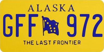 AK license plate GFF972