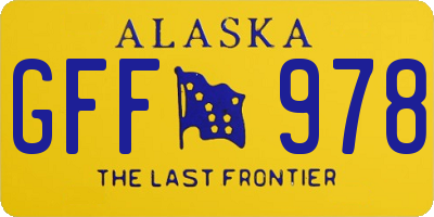 AK license plate GFF978
