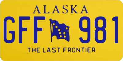 AK license plate GFF981