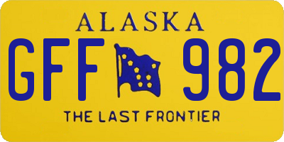 AK license plate GFF982