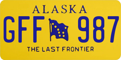AK license plate GFF987